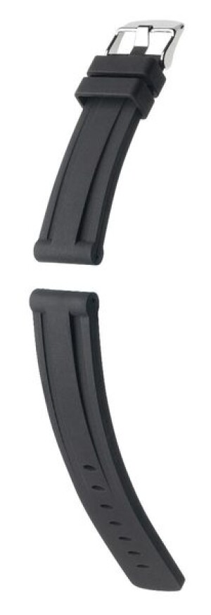 Product detail of Řemínek Hirsch Viper (NO QR) - černý - 22 mm - L – Standardní délka (doporučujeme) - 20 mm - Stříbrná