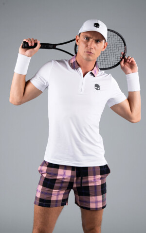 Product detail of Pánské tričko Hydrogen  Tartan Zipped Tech Polo White (Pink/Black) M