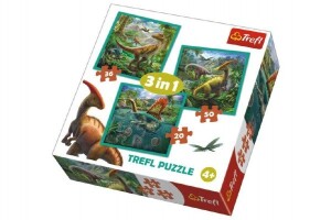 Product detail of Trefl Puzzle Neobyčejný svět dinosaurů 3v1 (20,36,50 dílků)