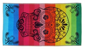 Product detail of Oboustranná plážová osuška Lovely Home Rainbow Skull