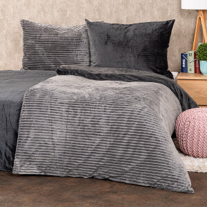 Product detail of 4Home Povlečení mikroflanel Stripe šedá, 140 x 200 cm, 70 x 90 cm