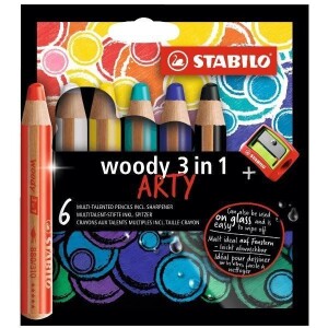 Product detail of Pastelky STABILO Woody 3in1, sada 6 ks v pouzdru s ořezávátkem &quot;ARTY&quot;