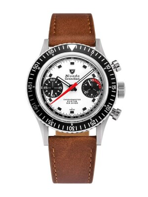 Product detail of Nivada Grenchen Chronomaster Singer Newman - Inter. Bezel - Manual - Brown Leather
