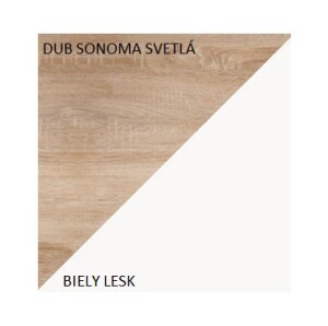 Product detail of ArtCross Vitrína STELLA | STE-06 Barva: Dub sonoma světlá / bílý lesk