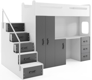 Product detail of BMS Dětská patrová postel se stolkem MAX 4 Barva: Šedá