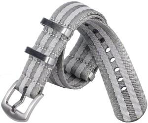 Product detail of Řemínek NATO Sports proužky, šedo-stříbrný 20 mm - 20 mm