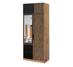 Product detail of ArtStol Šatní skříň BALI LUX D2 s nástavcem | dub wotan/černá