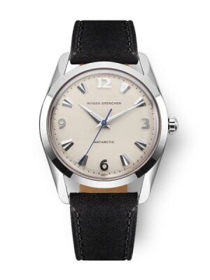 Product detail of Nivada Grenchen Antarctic 35 mm - Eggshell White Luminova - Black Leather