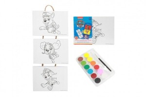 Product detail of Mini plátno na  provázku 3ks 18x13cm Paw Patrol/Tlapková patrola se štětcem a barvami ve fólii