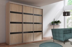 Product detail of ArtMadex Šatní skříň GRANDE 277 | dub sonoma pásek lacobel