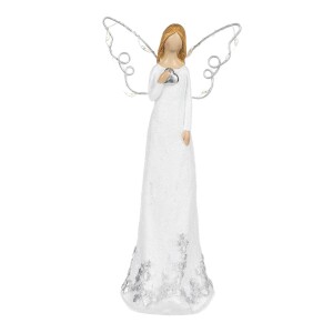 Product detail of Vánoční dekorace Anděl se svítícími křídly, polyresin, 19 cm