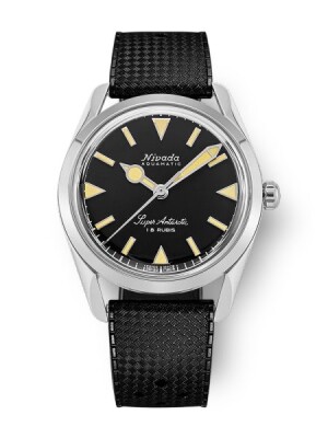 Product detail of Nivada Grenchen Super Antarctic 35 mm - Black Beige Luminova - Rubber Tropic