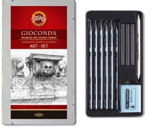 Product detail of Koh-i-noor kreslířská umělecká souprava GIOCONDA pro černobílou kresbu 11 ks v plechové krabičce