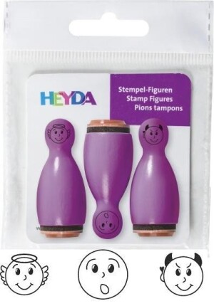 Product detail of HEYDA Dřevěná razítka kuželky smajlíci - fialové 3 ks