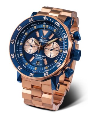 Product detail of Vostok Europe Lunochod-2 Chrono Line 6S21-620E631B - Ocel se zlatým PVD
