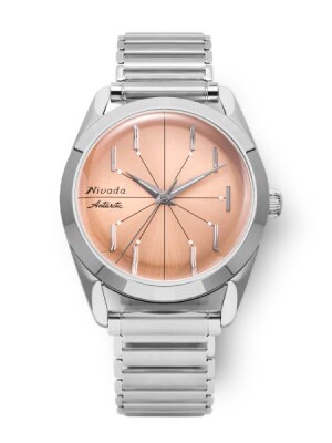 Product detail of Nivada Grenchen Antarctic Spider Salmon No Date - Forstner Bonklip