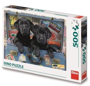 Product detail of Puzzle Štěňata v kufru 500 dílků - Dino