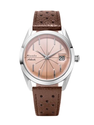 Product detail of Nivada Grenchen Antarctic Salmon Spider - Brown Racing Strap