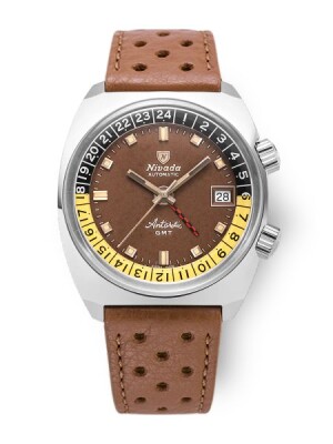 Product detail of Nivada Grenchen Antarctic GMT - Tropical - Brown Racing Strap