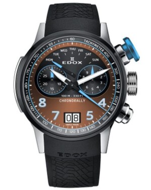Product detail of EDOX Chronorally Quartz Chronograph 38003-TINBU-BRNB