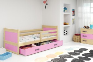 Product detail of Detská posteľ RICO 1 / BOROVICA 185x80 Barva: Růžová