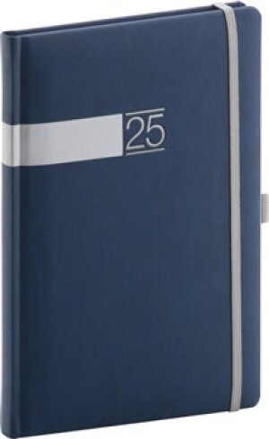 Product detail of Týdenní diář Twill 2025, modro-stříbrný