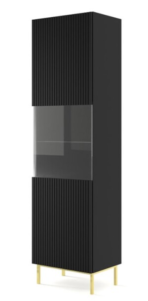 Product detail of ARTBm Vitrína RAVENNA B 1DS 60 | černá matná Provedení: Černý mat / zlatá podnož