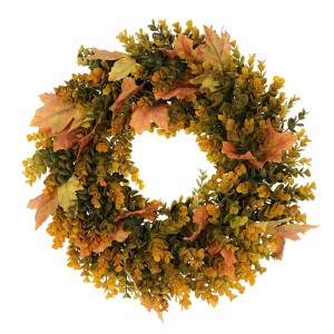 Product detail of Věnec umělý z eukalyptu, pr. 50 cm, oranžovo-zelená