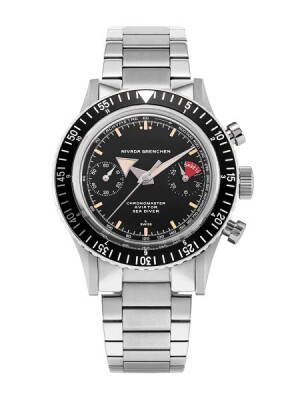 Product detail of Nivada Grenchen Chronomaster Broad Arrow - Inter. Bezel - Manual - Bracelet Flat Link