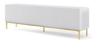 Product detail of ARTBm Tv stolek RAVENNA B 4D 200 | bílá matná Provedení: Bílá matná / zlatá podnož