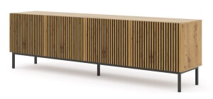 Product detail of ARTBm TV stolek RAVENNA F 4D 200 | dub artisan Provedení: Dub artisan / černá kovová podnož