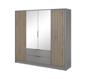Product detail of ArtPS Šatní skříň KELLY 4D se zrcadlem | šedá