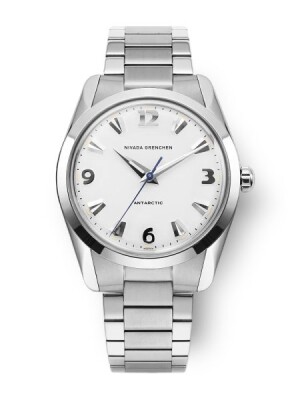 Product detail of Nivada Grenchen Antarctic 35 mm - White Luminova - Bracelet Flat Link