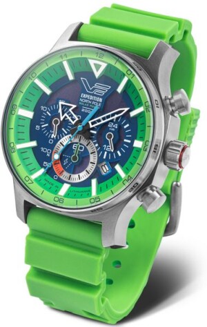 Product detail of Vostok Europe Expedition North Pole Solar Power Chronograph VR42-595A733 - Zelený silikonový řemínek