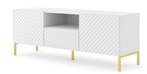 Product detail of ARTBm Tv stolek SURF 150 | 2D1S Provedení: Bílý mat / zlaté nohy
