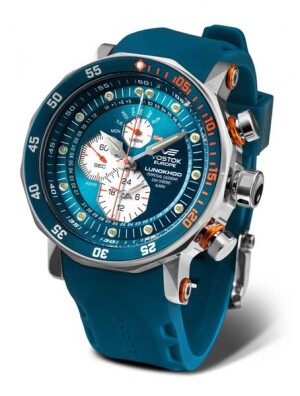 Product detail of Vostok Europe Lunochod-2 Multifuncional Line YM86-620A636 - Modrý silikonový řemínek