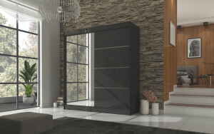 Product detail of ArtAdrk Šatní skříň GILTON | 200 cm Barva: Černá