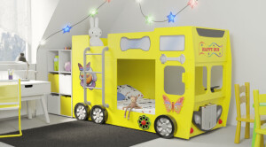 Product detail of Artplast Dětská patrová postel HAPPY BUS | žlutý 90 x 190 cm