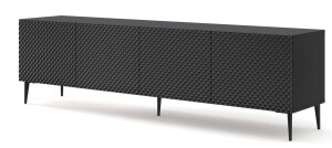 Product detail of ARTBm TV stolek RAVENNA C 4D 200 | černá lesklá Provedení: Černá / černý  lesk / černé nohy