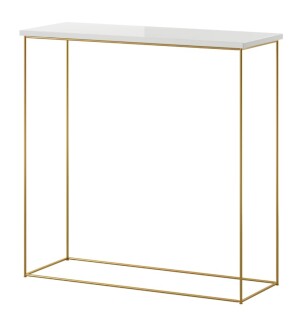 Product detail of ArtAdrk Příruční stolek MILAN | zlaté nohy Barva: bílý lesk