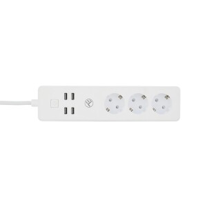 Product detail of Tellur WiFi Smart Power Strip, 3x zásuvka, 4x USB 4A, 2200W, 10A, 1.8m, bílá