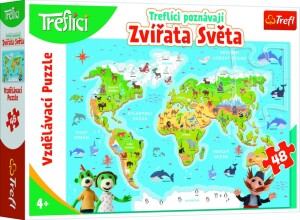 Product detail of Trefl Puzzle Treflíci poznávají zvířátka světa / 48 dílků - Trefl