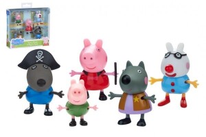 Product detail of Prasátko Peppa/Peppa Pig plast set 5 figurek v maškarních šatech v krabičce 16x15x4,5cm