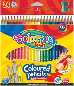Product detail of Colorino pastelky trojhranné, s ořezávátkem, 24 barev vč. zlaté, stříbrné a fluožluté