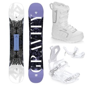 Product detail of Gravity Trinity 24/25 snowboard + Raven Fastec FT360 white vázání + Raven Pearl white boty