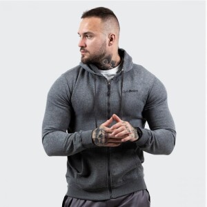 Product detail of GymBeam Mikina Zipper Hoodie Grey Black