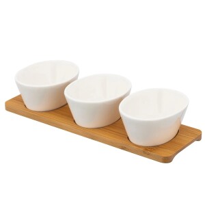 Product detail of Altom Porcelánový set na dipy na bambusovém podnosu Regular 150 ml, 3 ks