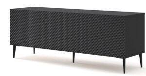 Product detail of ARTBm TV stolek RAVENNA C 3D 150 | černá lesklá Provedení: Černá / černý  lesk / černé nohy