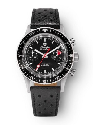 Product detail of Nivada Grenchen Chronomaster White Lollipop Inter. Bezel - Manual - Black racing