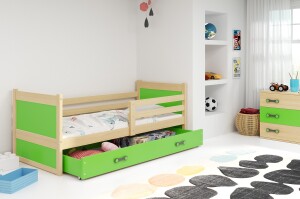 Product detail of Detská posteľ RICO 1 / BOROVICA 185x80 Barva: Zelená